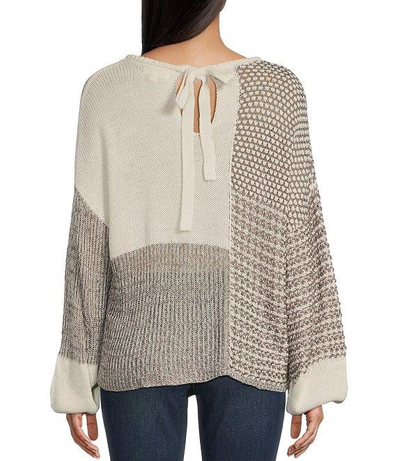 Blu Pepper Scoop Neck Color Block Sweater Product Image