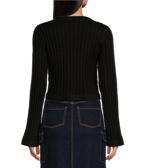 GB Long Sleeve Ribbed Cropped Sweater Product Image