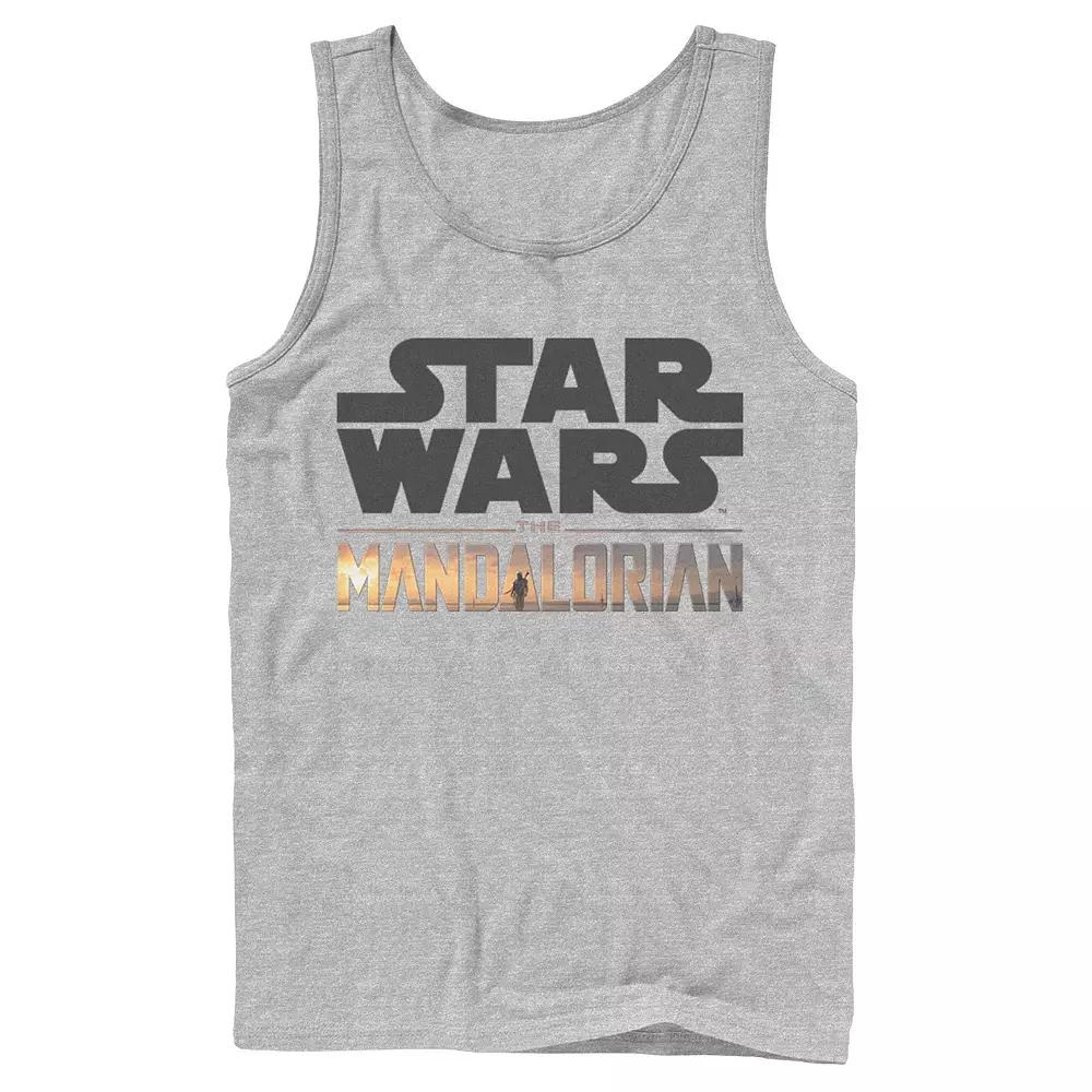 Men's Star Wars The Mandalorian Show Logo Stack Tank Top, Size: Large, Athletic Grey Product Image