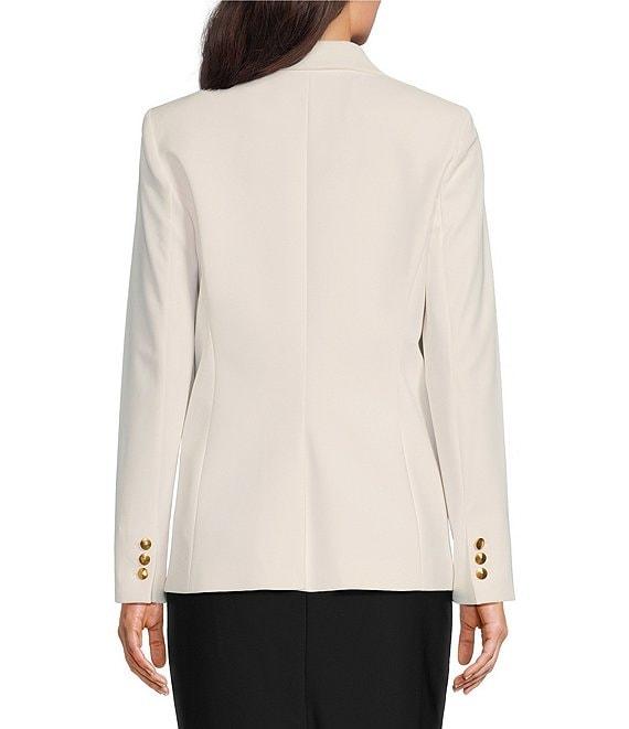 Donna Karan Woven Notch Lapel Long Sleeve Button Front Coordinating Blazer Product Image