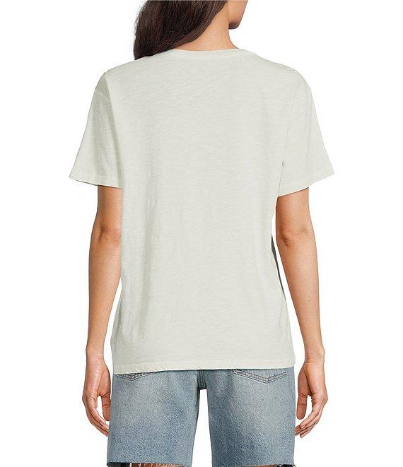 Lucky Brand El Sol Crew Neck Short Sleeve Knit Boyfriend Front Graphic Tee Shirt Product Image