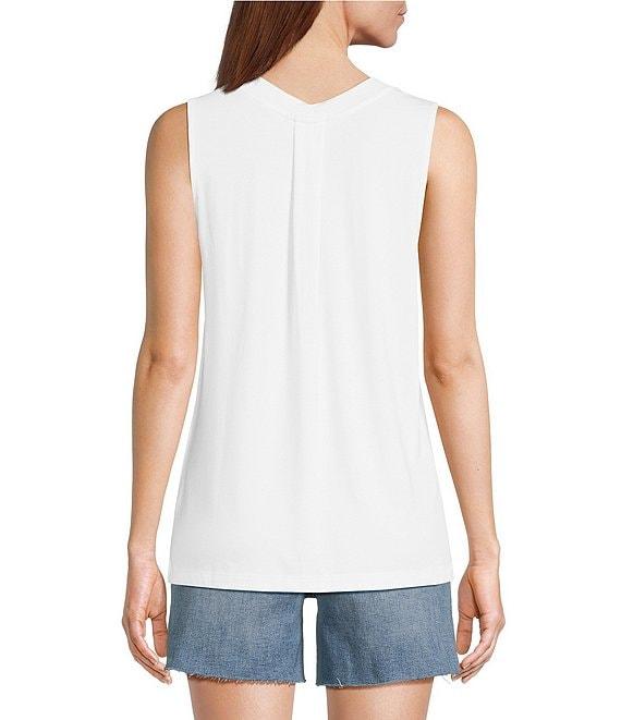 Tommy Bahama Kauai Solid Jersey Pleating V-Neck Sleeveless Tank Product Image
