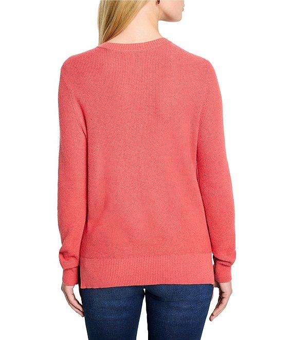 NIC + ZOE Waffle Stitch V-Neck Long Sleeve Sweater Product Image