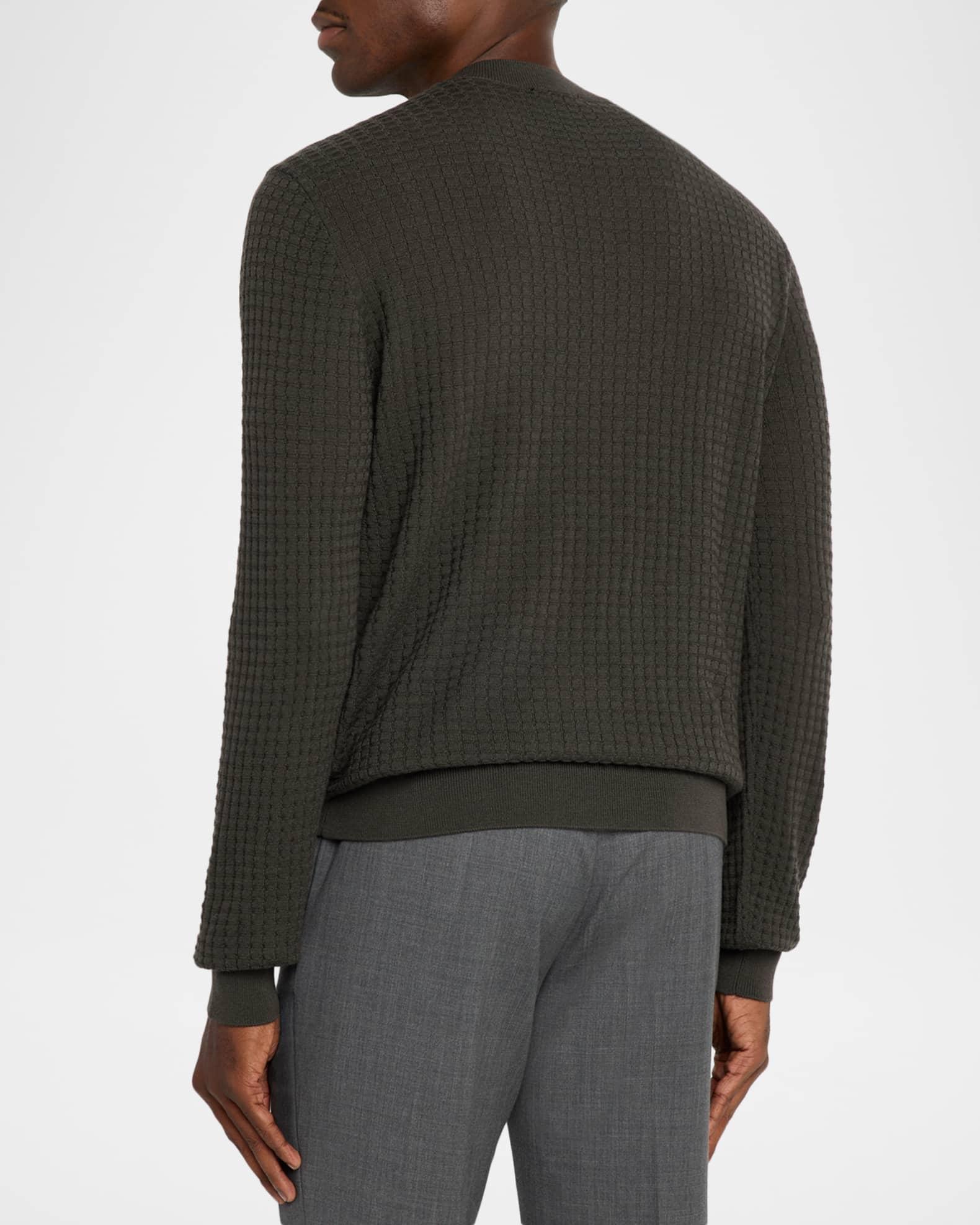 Men's Square Texture Knit Crewneck Sweater Product Image