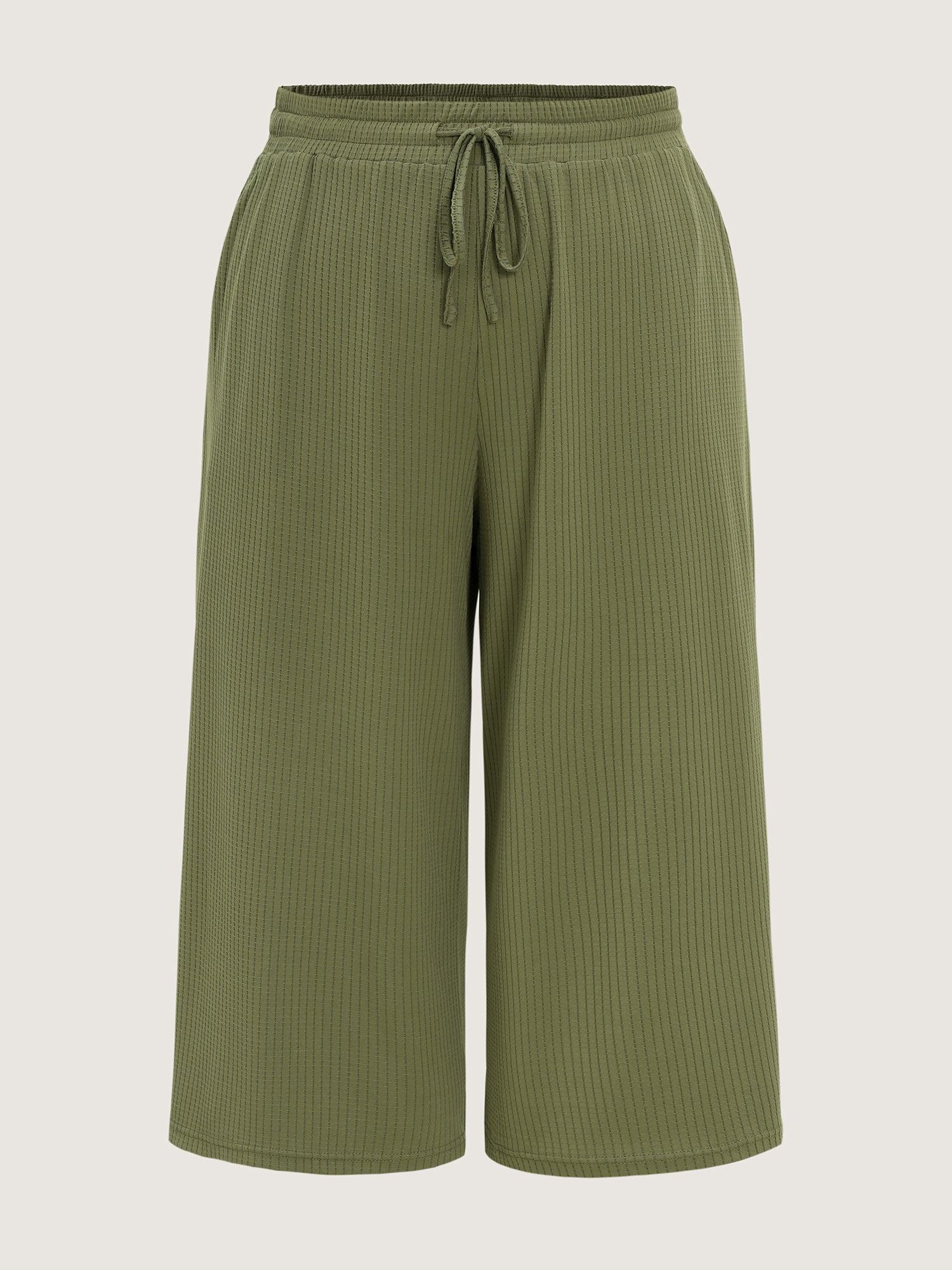 Supersoft Stretchy Textured Elastic Waist Lounge Bottoms Female Product Image
