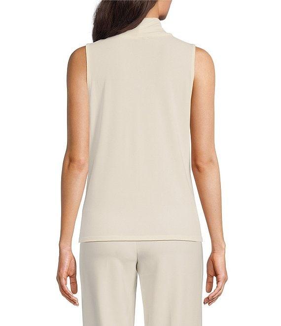 Anne Klein Moss Crepe Keyhole Twist Neck Sleeveless Top Product Image