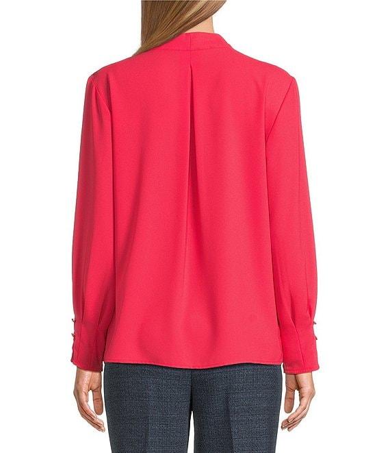 Investments Woven Long Sleeve V-Neck Top Product Image