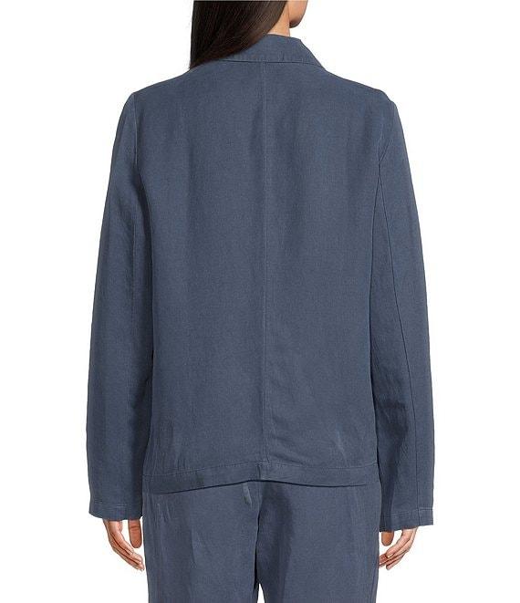 Eileen Fisher Linen Silk Twill Notch Lapel Long Sleeve Blazer Product Image