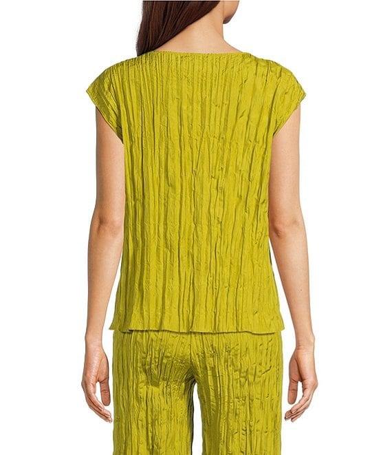Eileen Fisher Crushed Silk Ballet Neck Cap Sleeve Coordinating Top Product Image