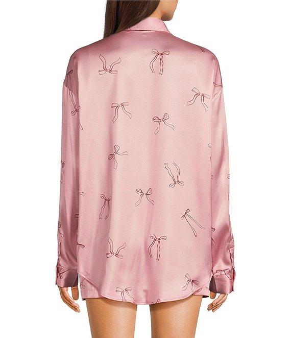 Bailey Rose Long Sleeve Button Front Bow Print Coordinating Top Product Image