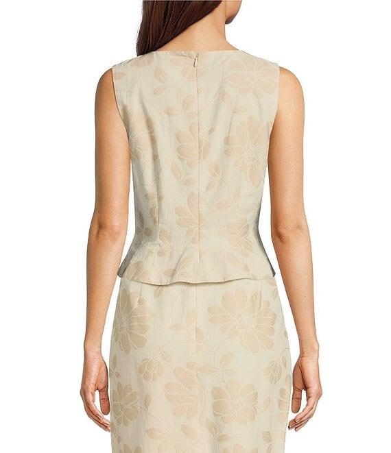 Alex Marie Devin Cotton Jacquard Boat Neck Sleeveless Blouse Product Image