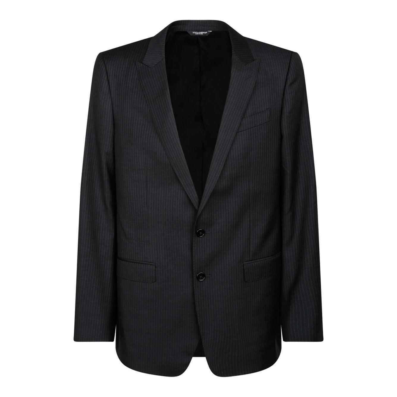 DOLCE & GABBANA Single-breasted Wool Taormina-fit Jacket In Grey Product Image