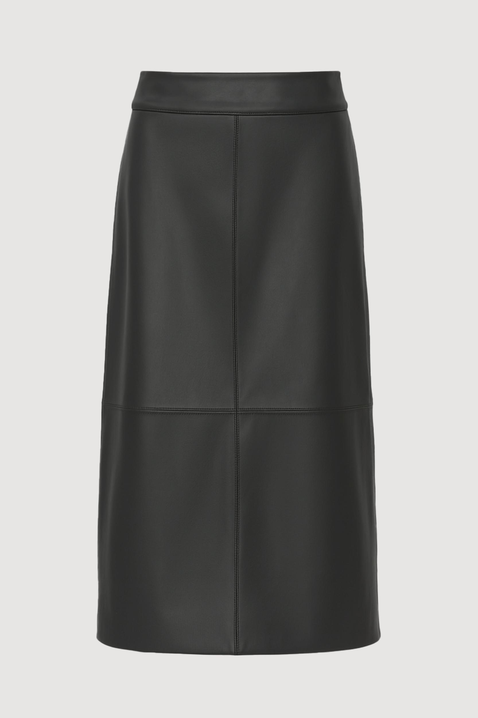 Briony Back-Slit Vegan Leather Skirt Product Image