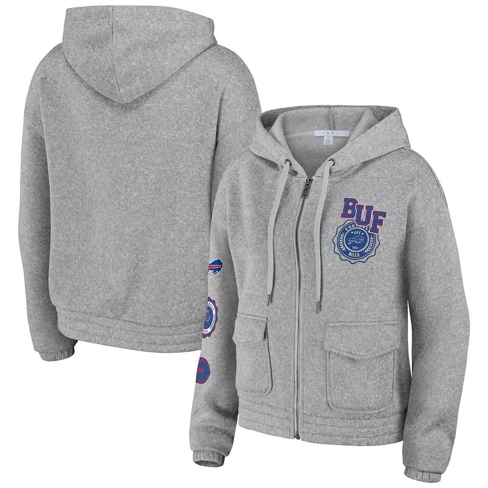 Women's WEAR by Erin Andrews Heather Gray Las Vegas Raiders Full-Zip Hoodie,  Product Image