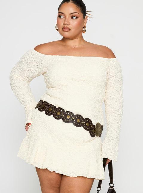 Vancesca Strapless Mini Dress Cream Curve Product Image