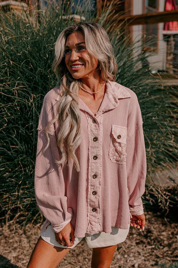 Lovely Views Waffle Knit Button Up Product Image