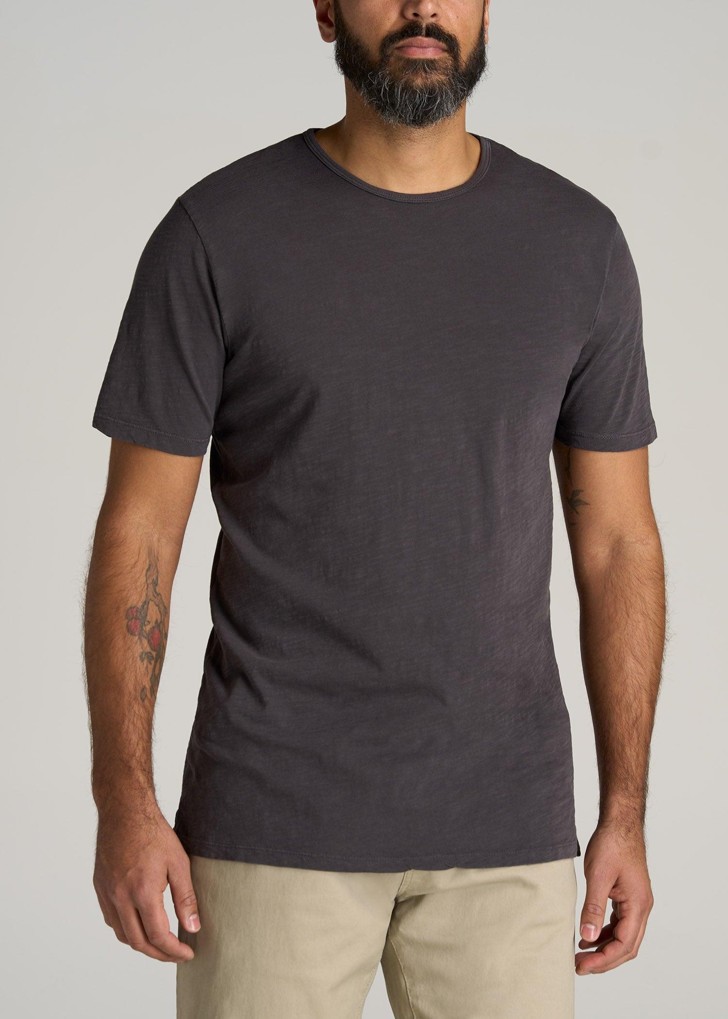 REGULAR-FIT Slub Tee for Tall Men in Charcoal Male Product Image