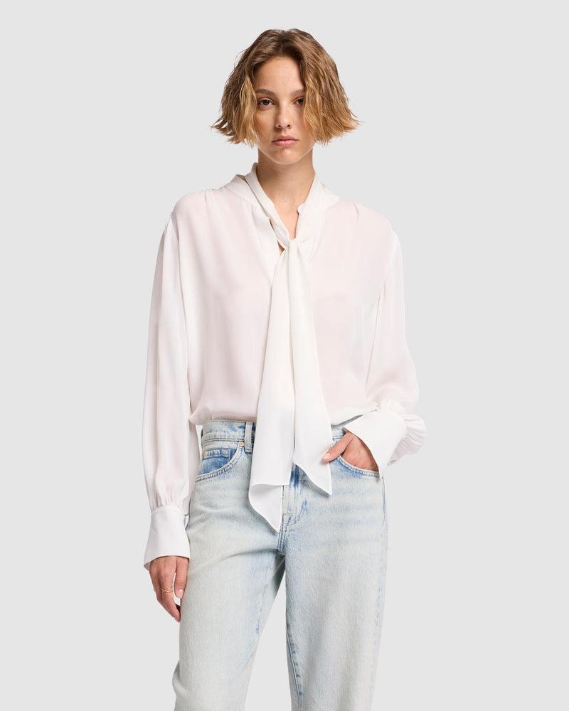 Silk Bow Shirt Product Image