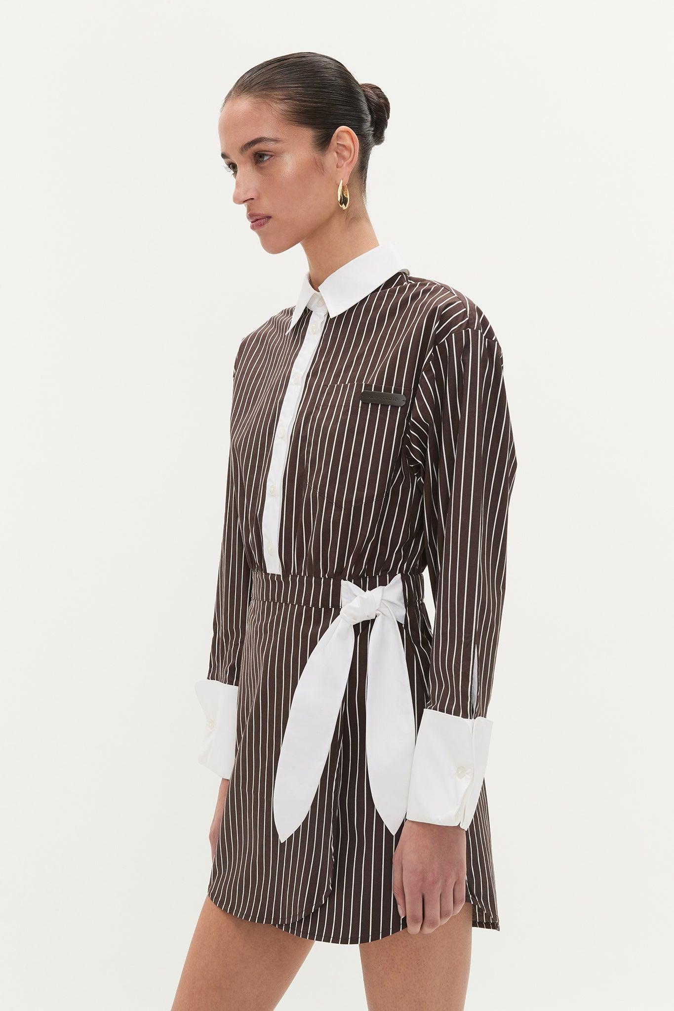 Palmer Striped Shirt Dress Product Image