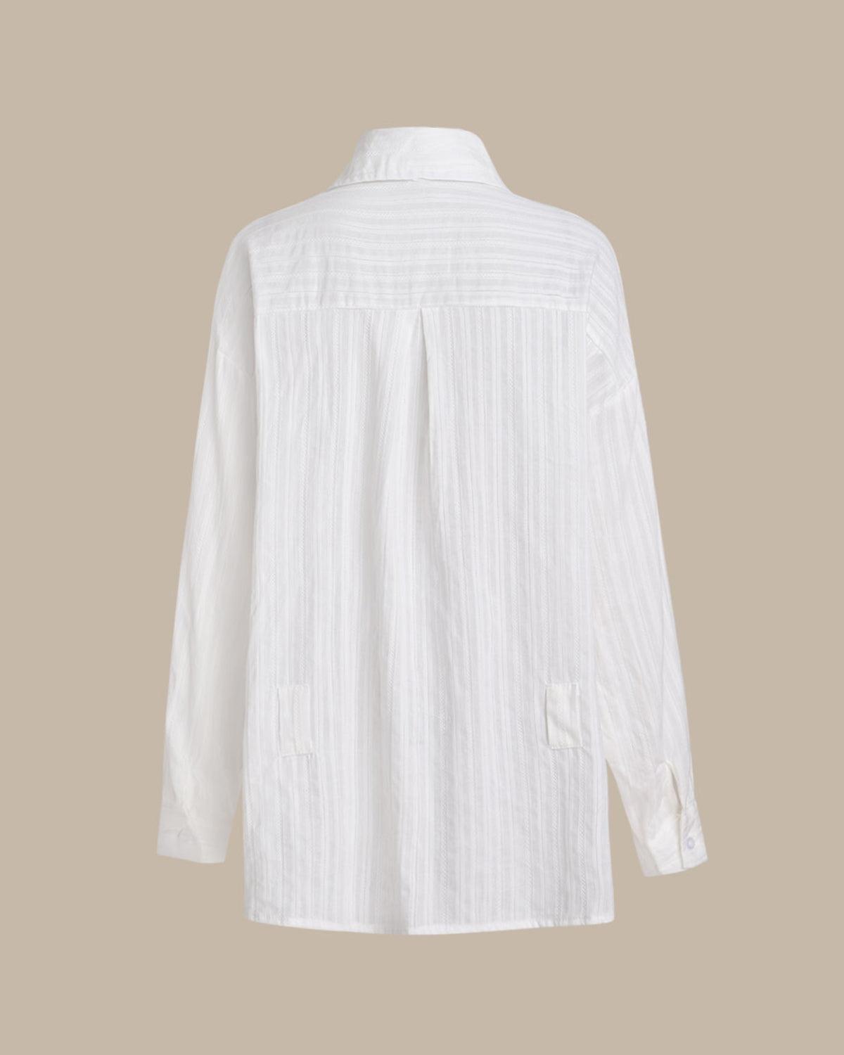 White Pocket Oversized Shirt Product Image
