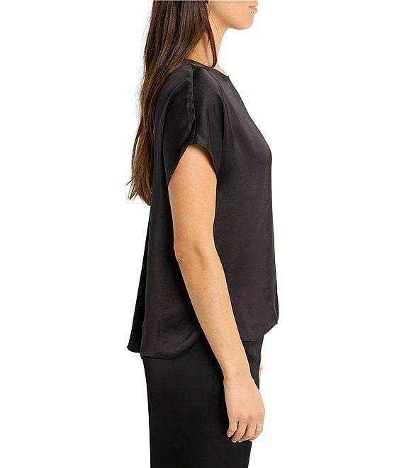 NIC + ZOE Woven Day Gloss Boat Neck Short Dolman Sleeve Top Product Image