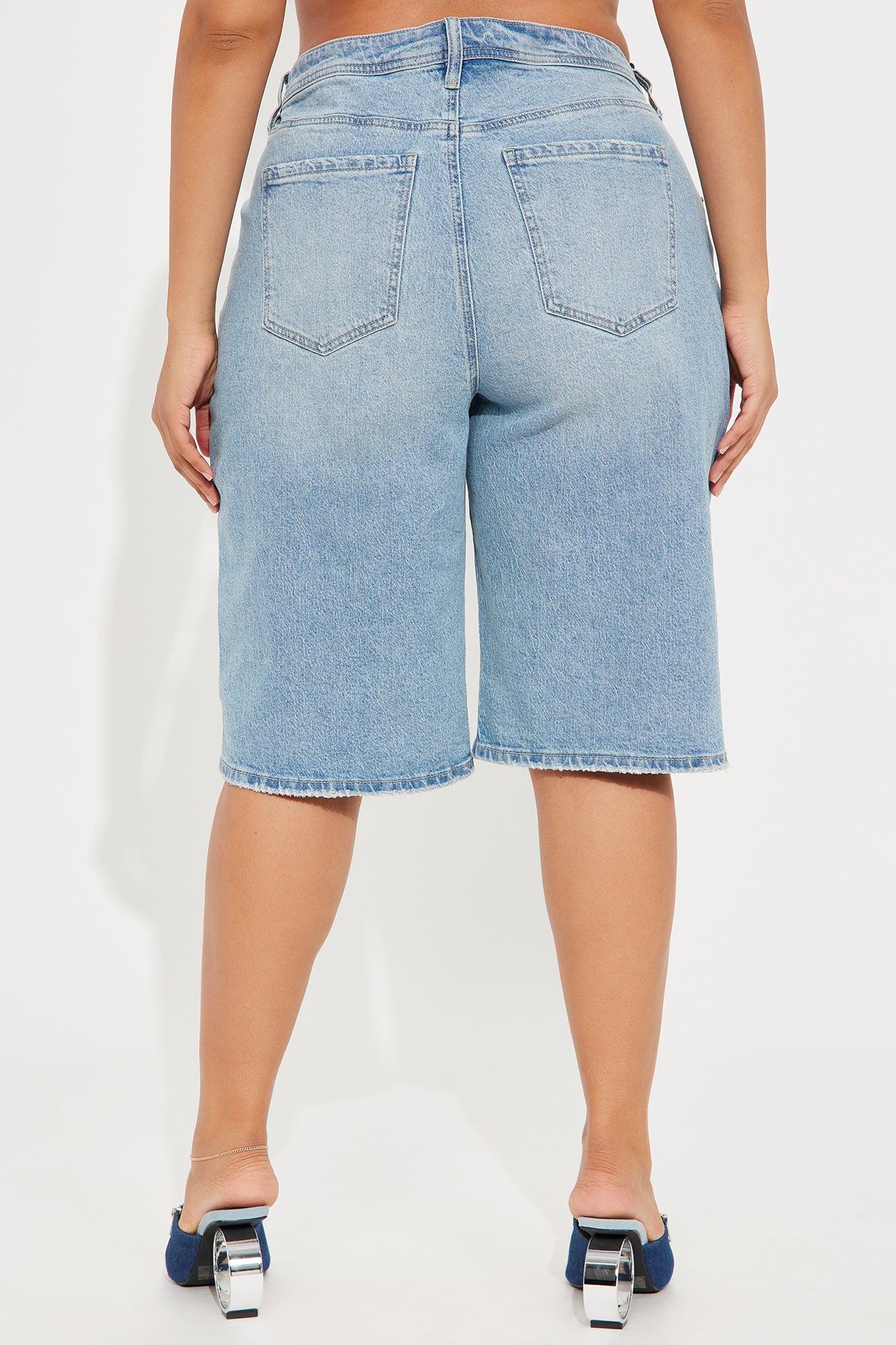Carmen Distressed Denim Jort - Vintage Wash Product Image