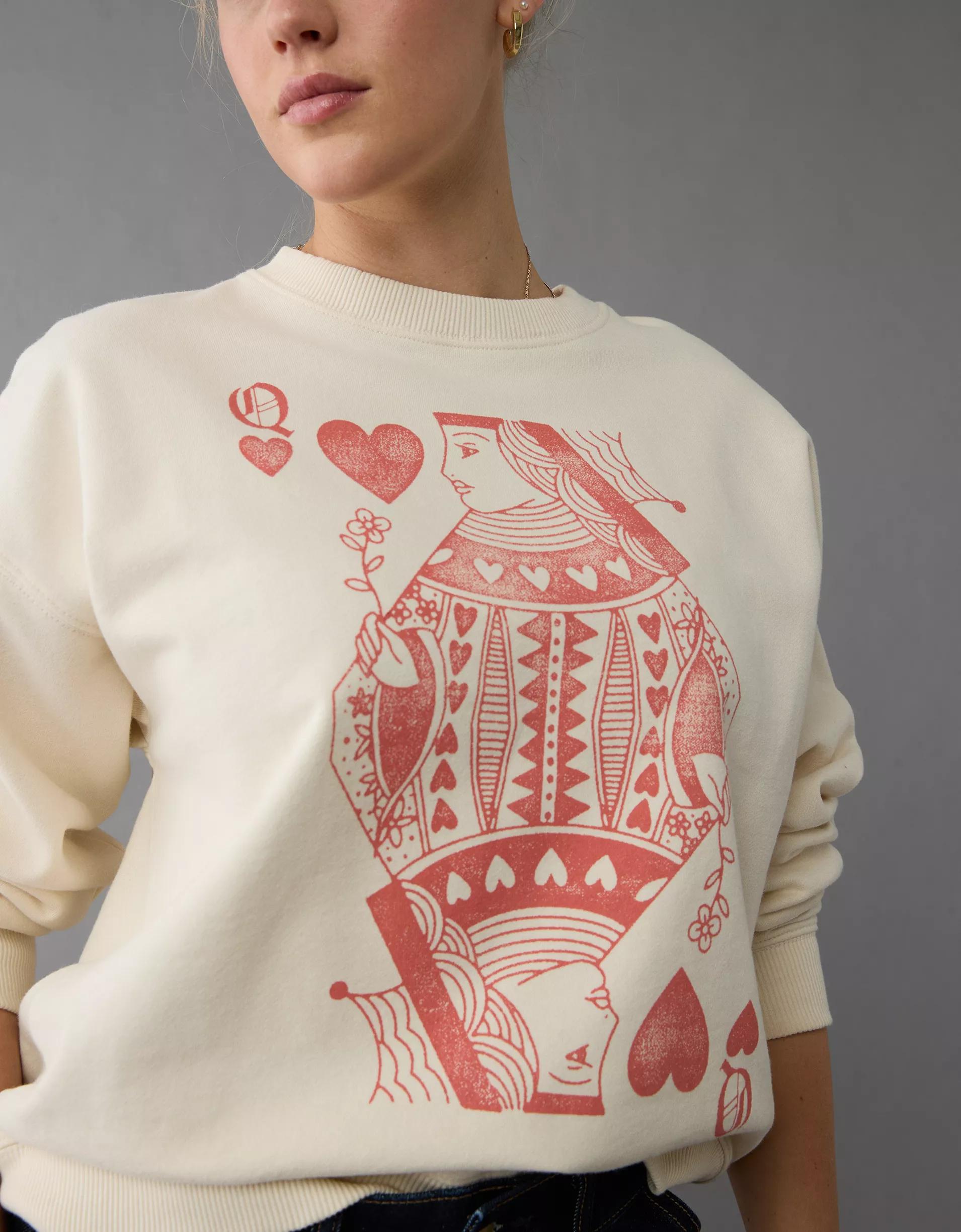 AE Valentine's Day Graphic Relaxed Crew Neck Sweatshirt Product Image