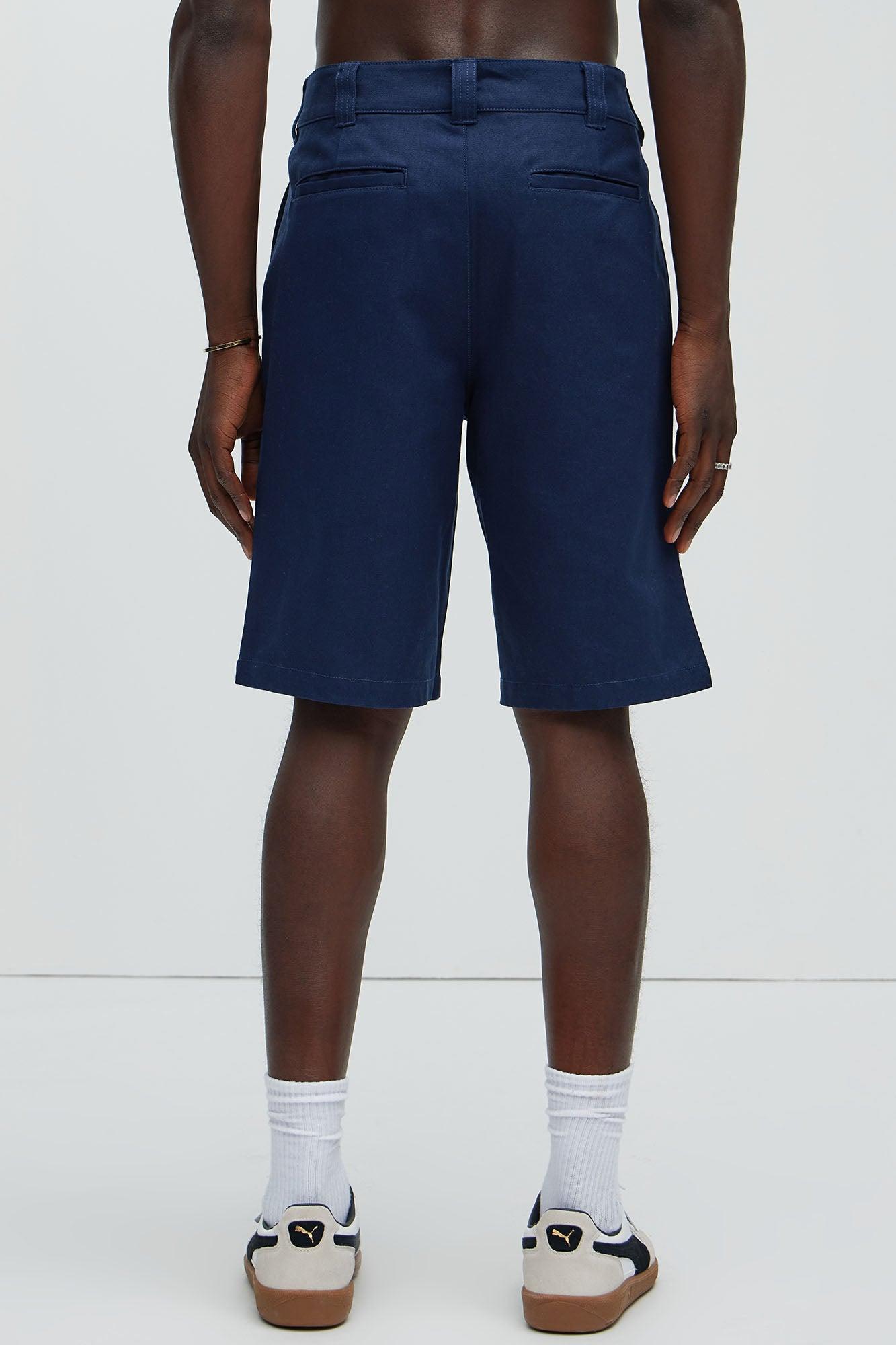Mickies Straight Work Shorts - Navy Product Image