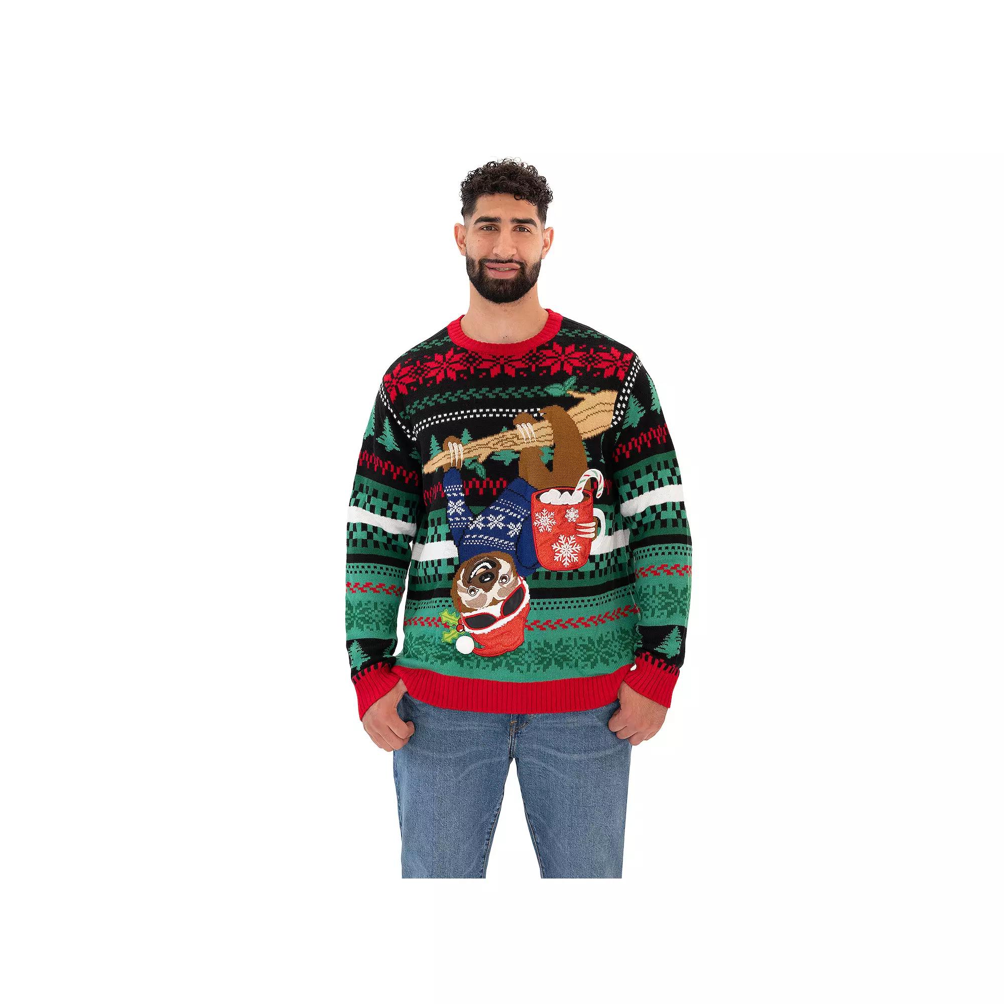 Men's Celebrate Together Long Sleeve Merry Sloth Crewneck Sweater,  Product Image