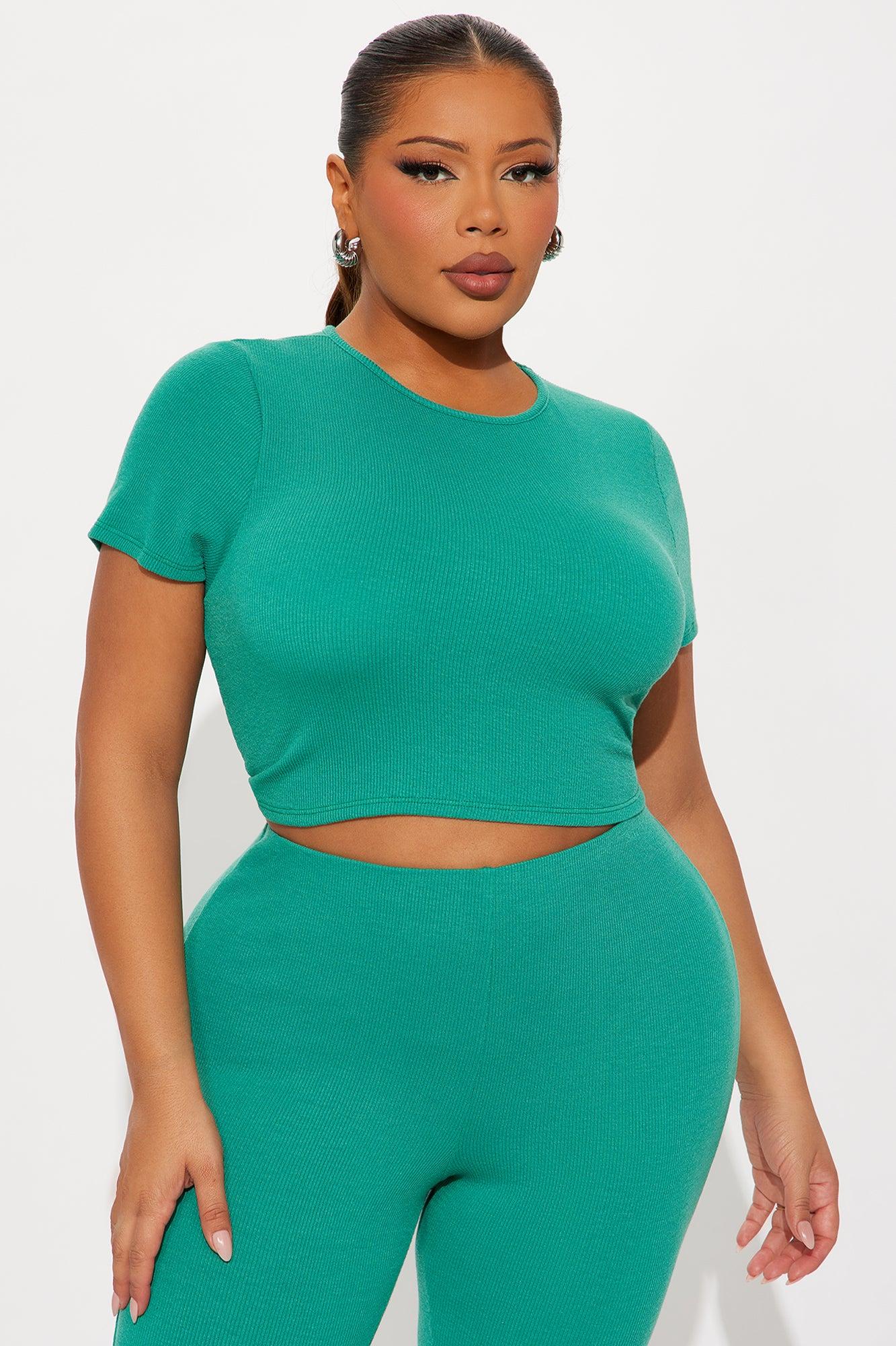 Callie Ribbed Capri Set - Green Product Image