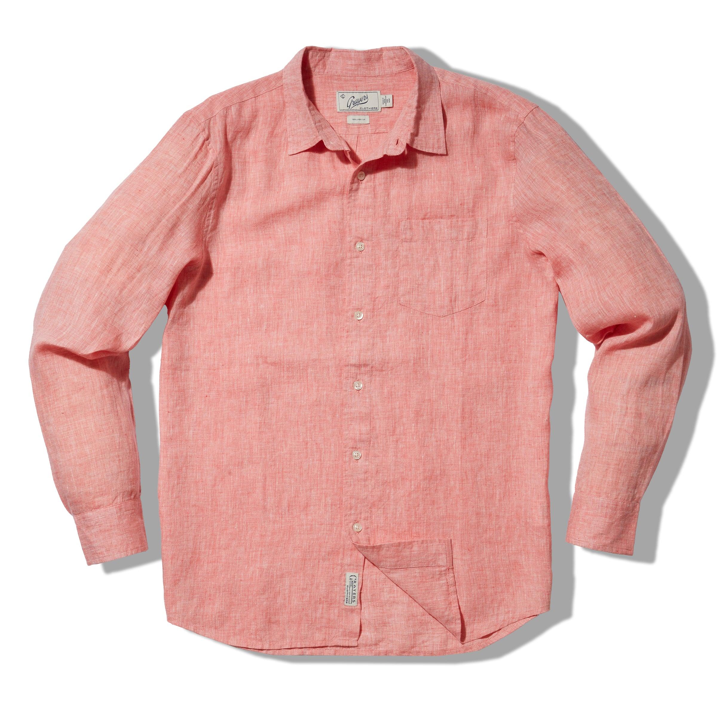 Nantucket Yarn Dyed Linen Shirt - Red Product Image