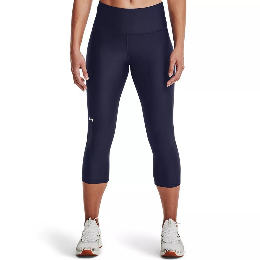 Women's Under Armour Tech High-Waisted Capri Leggings, Size: Small, Black Navy Product Image
