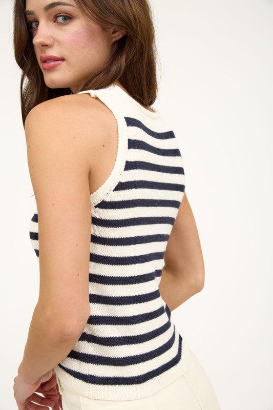 Nautical Stripe Sweater Tank Product Image