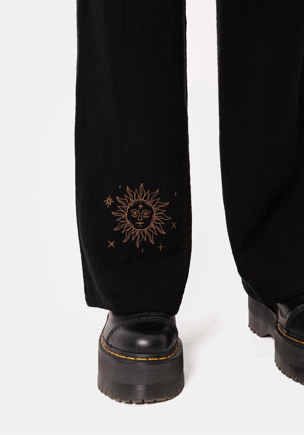 Cosmos Embroidered Wide Leg Trousers Product Image