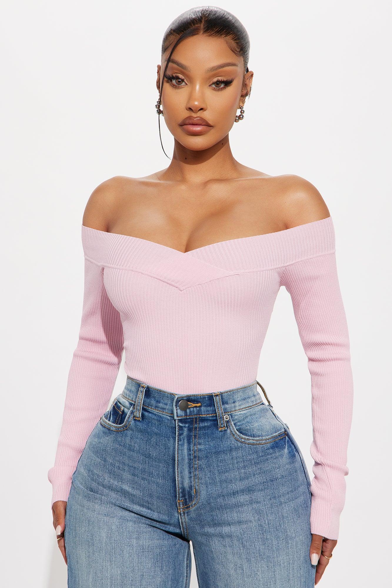 Sam Sweater Bodysuit - Pink Female Product Image