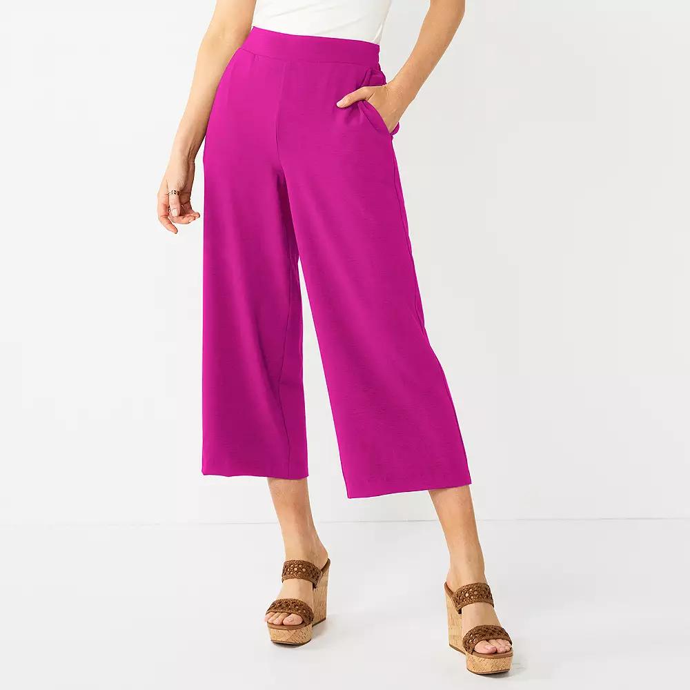 Women's Nine West Pull-On Wide-Leg Crop Pants,  Product Image