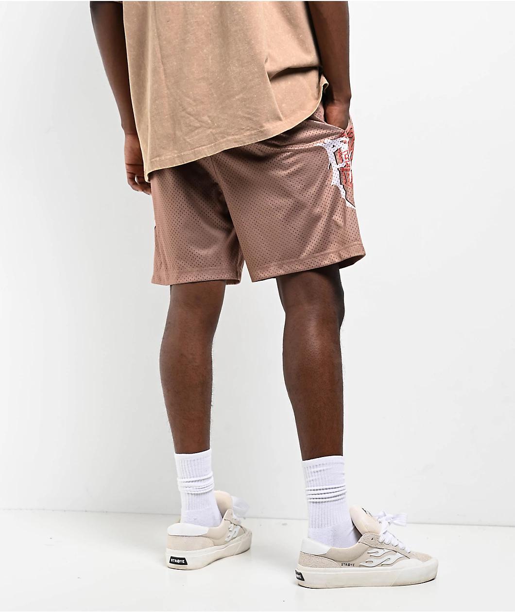 Broken Promises Underworld Tan Mesh Shorts Product Image