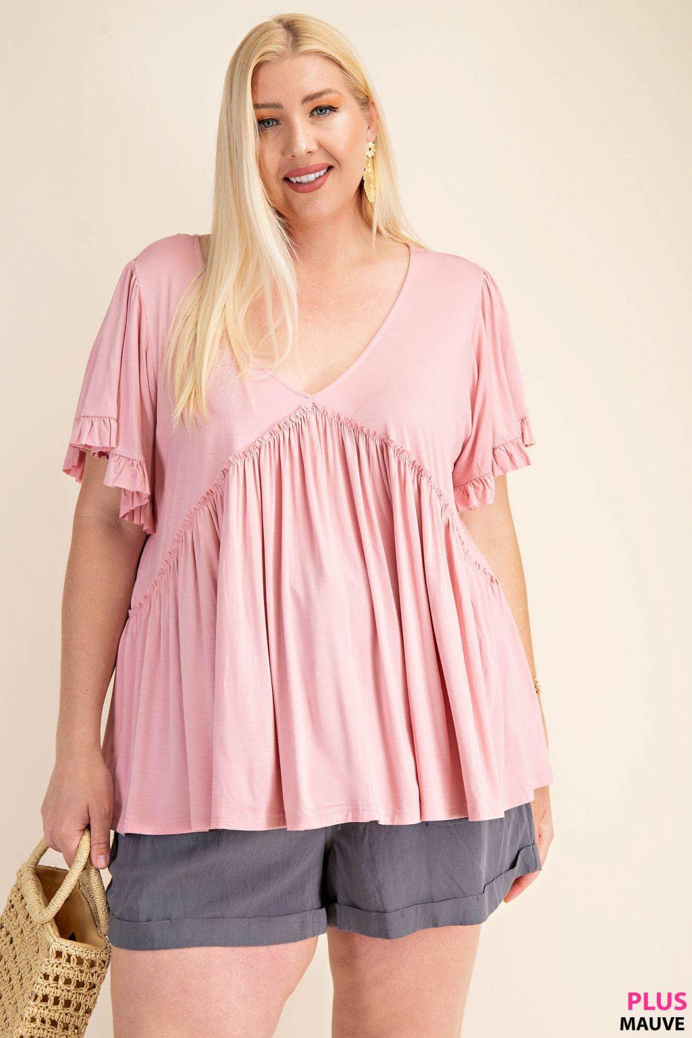 7275   Gracie Bell Sleeve Ruffle Top - Reg & Plus! Product Image