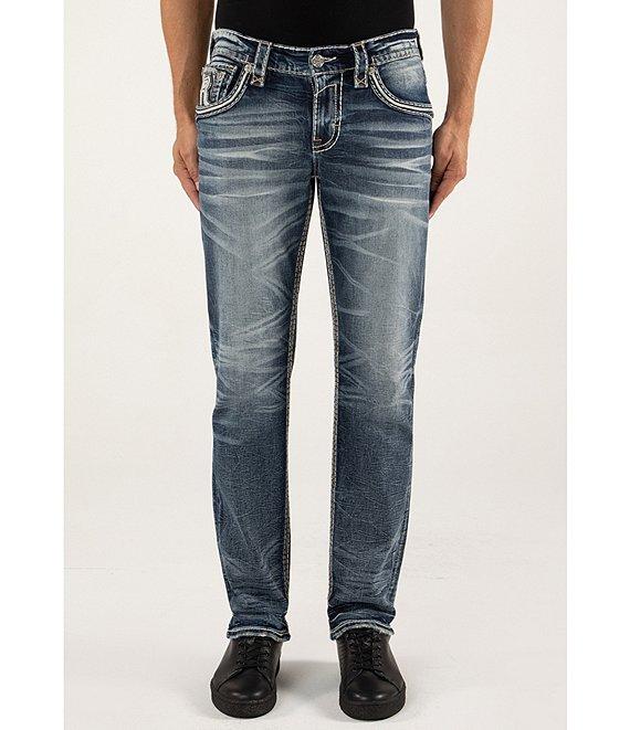 Rock Revival Ziggy Inverted-Fleur-De-Lis Pocket Straight Leg Jeans Product Image