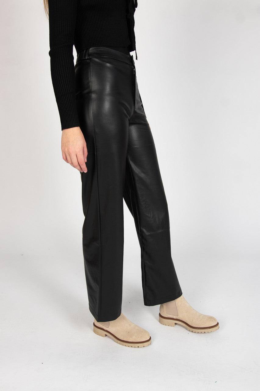 Wide Leg Pleather Pants Product Image
