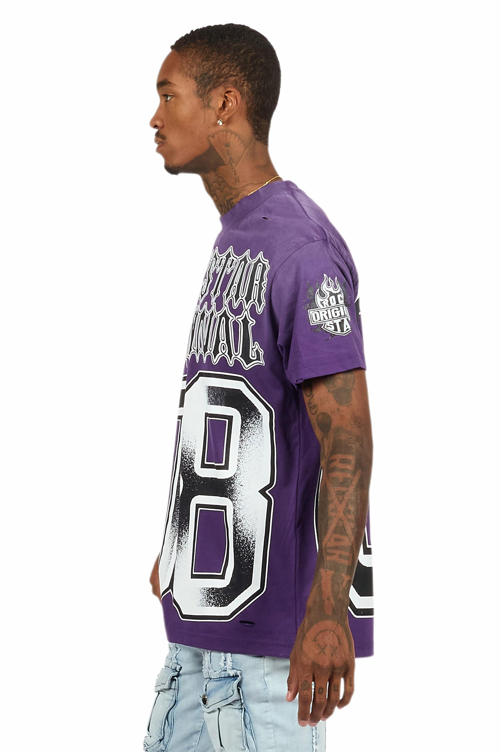 Alim Purple Oversized Graphic T-Shirt Male Product Image