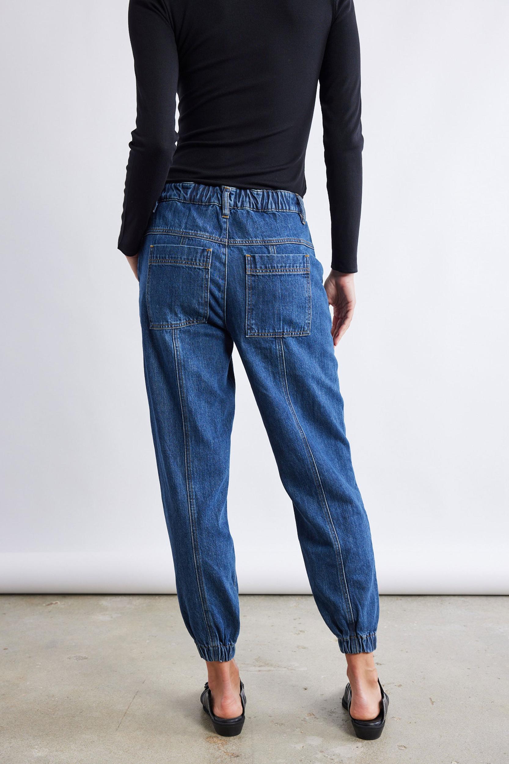 Relaxed Light Denim Joggers Product Image