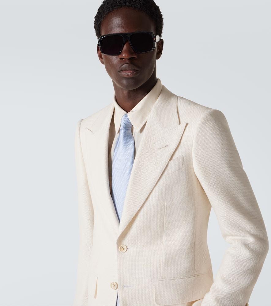 TOM FORD Basket Weave Shelton Jacket In White Product Image