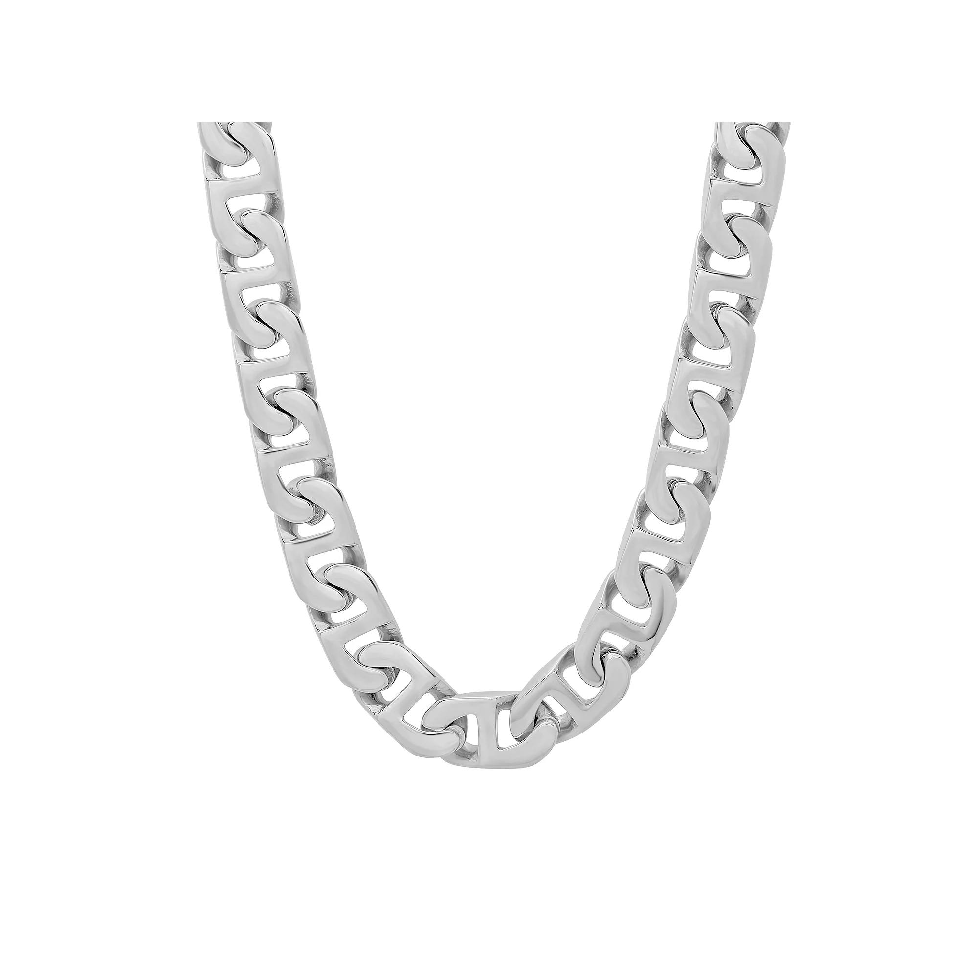 Men's Jewelry Nation Stainless Steel Flat Mariner Chain Necklace, Size: 24" Product Image