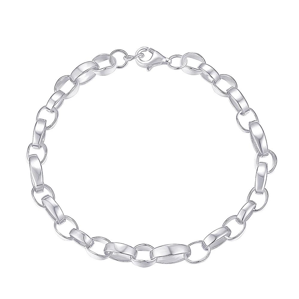 Argento Forte Platinum Over Silver Link Bracelet, Women's, Size: 7.5", Sterling Silver Product Image
