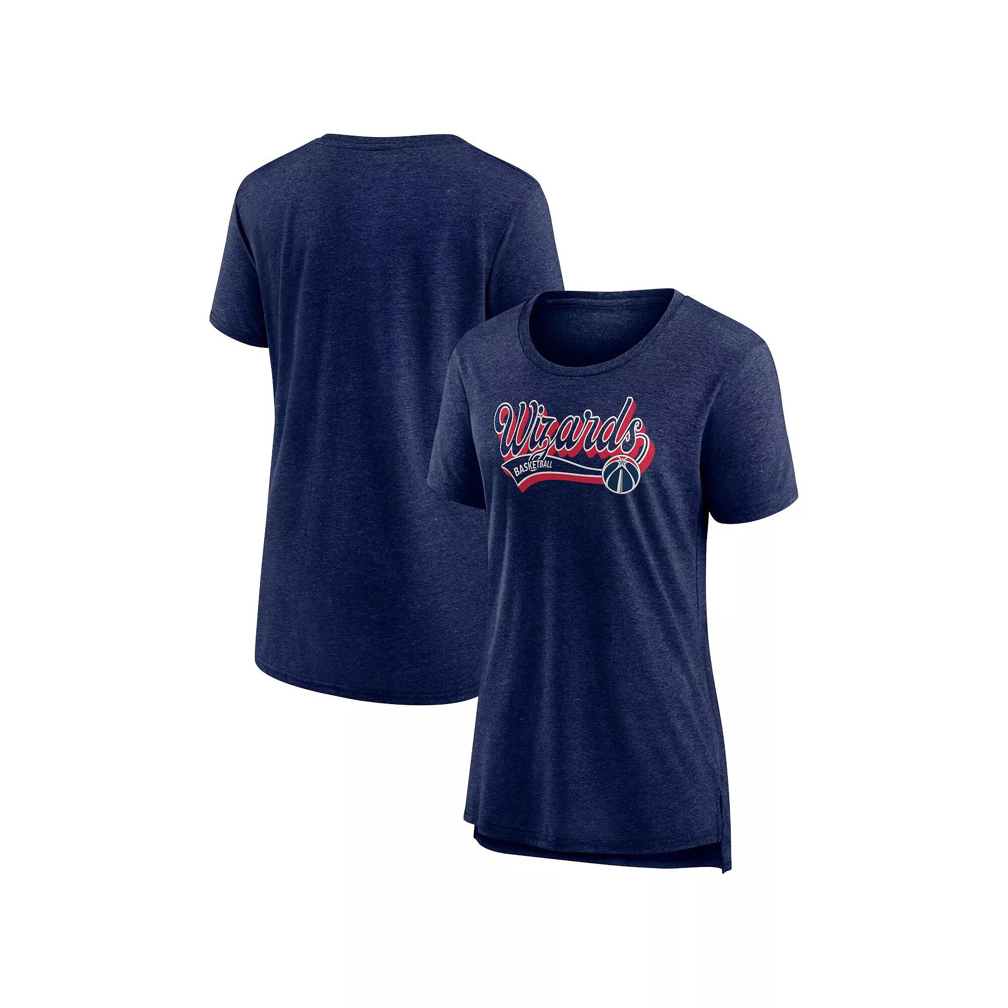 Women's Fanatics Branded Heather Navy Washington Wizards League Leader Tri-Blend T-Shirt,  Product Image