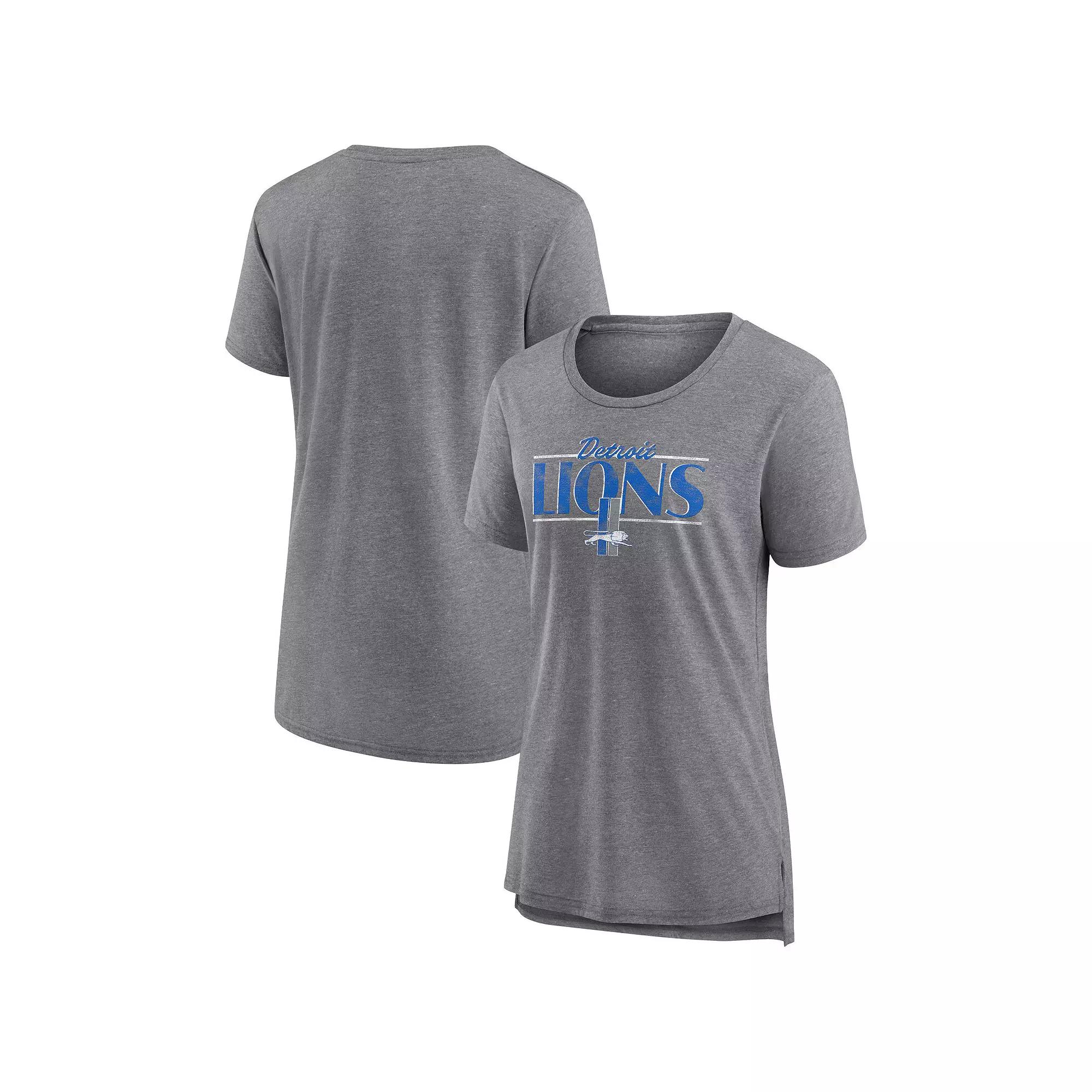 Women's Fanatics Heather Gray Seattle Seahawks Up the Middle Tri-Blend T-Shirt,  Product Image