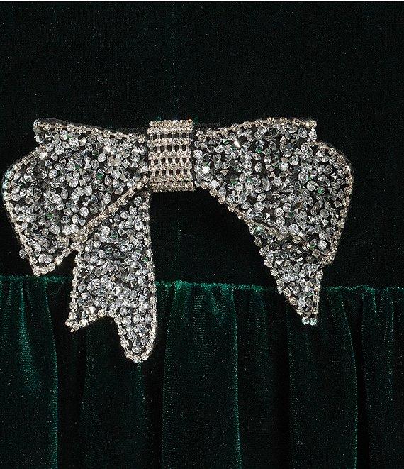 Sugarlips Plus Long Sleeve Bow Velvet Mini Dress Product Image