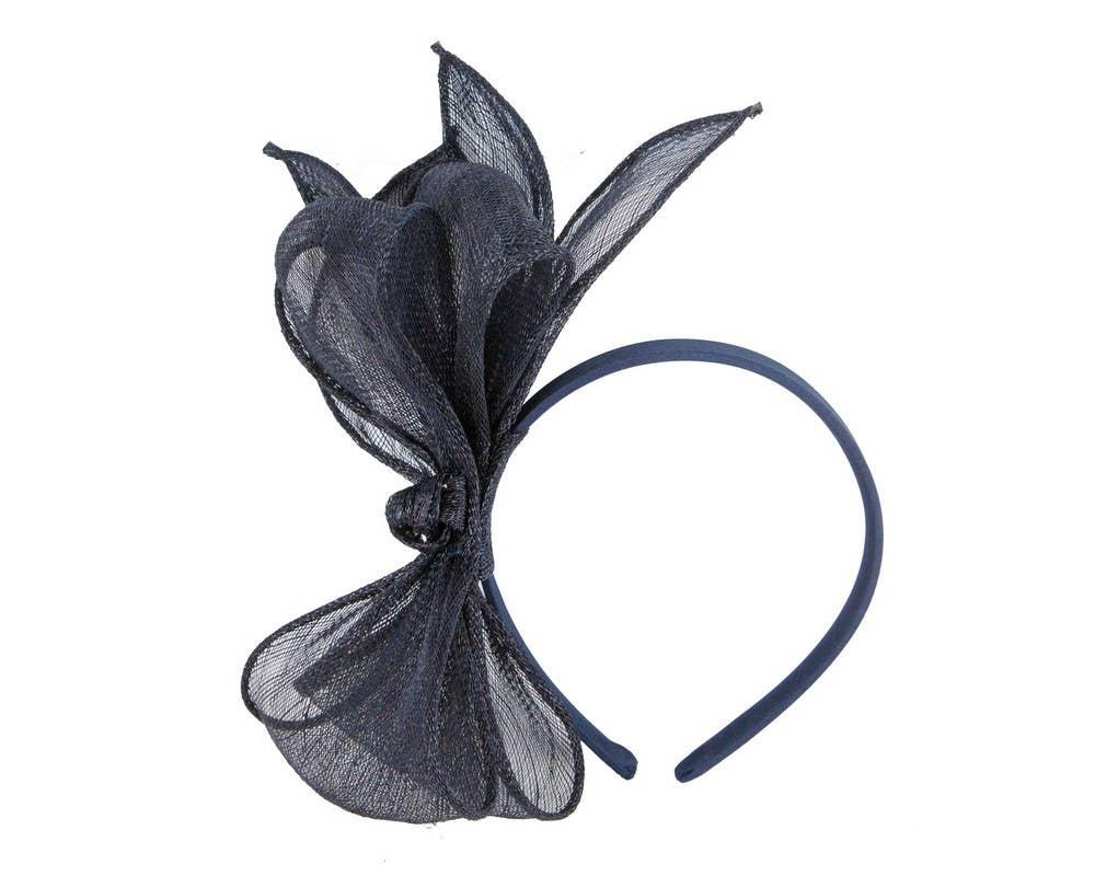 Sinamay bow fascinator - Navy Product Image