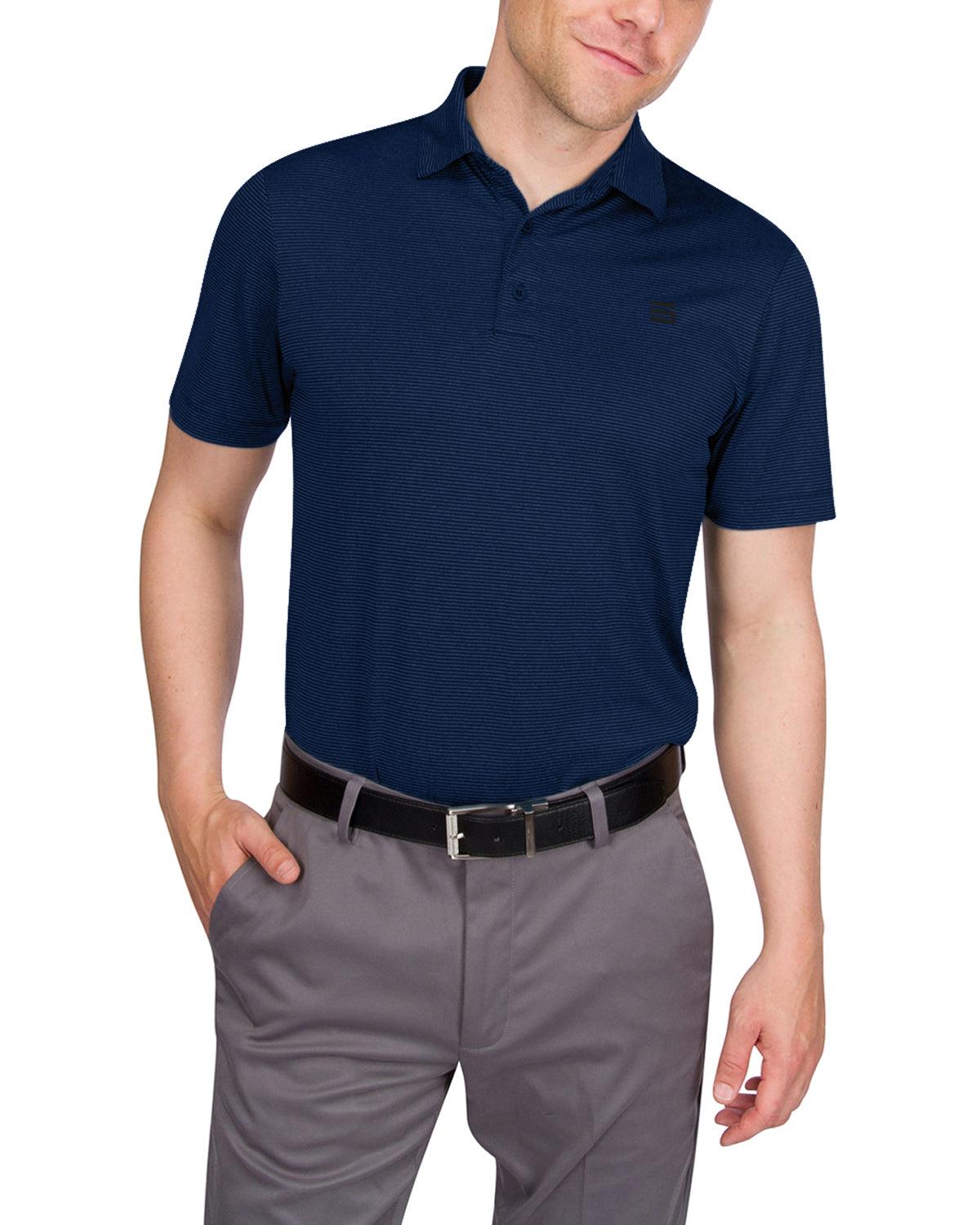 Three Sixty Six Men’s Thin-Striped Golf Polo Shirt Male Product Image